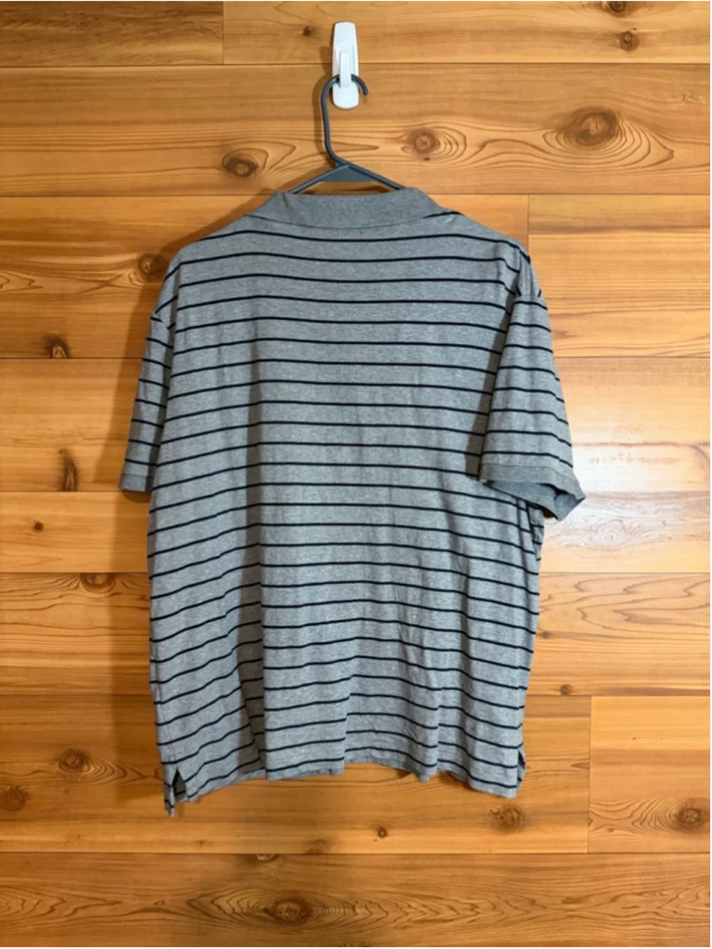 Polo Ralph Lauren gray and navy blue striped short sleeve polo men’s large